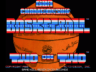 GBA Championship Basketball Two-on-Two title screen for Amiga